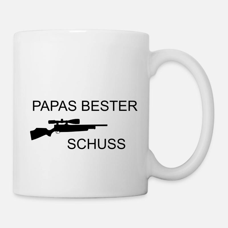 Papas bester Schuss - Tasse - Weiß