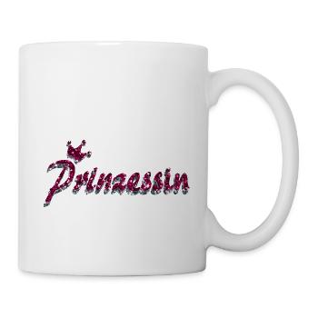 Glitzer Prinzessin Krone Geschenk für Mädchen - Tasse - Weiß - Rechts