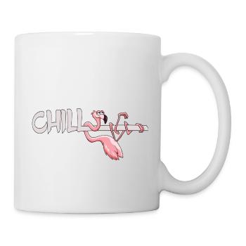 Flamingo Chill traîner relax cadeau cool - Mug blanc - blanc - Droite
