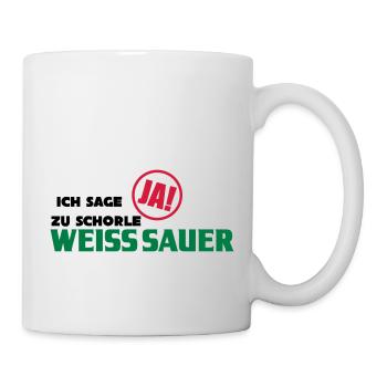Ich sage ja zu Schorle! - Tasse - Weiß - Rechts