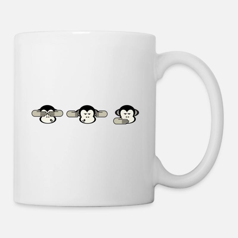 3 Affen - Tasse - Weiß