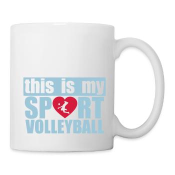 this is my love sports volleyball - Mug - white - Right