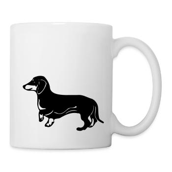 dackel hund - Tasse - Weiß - Rechts