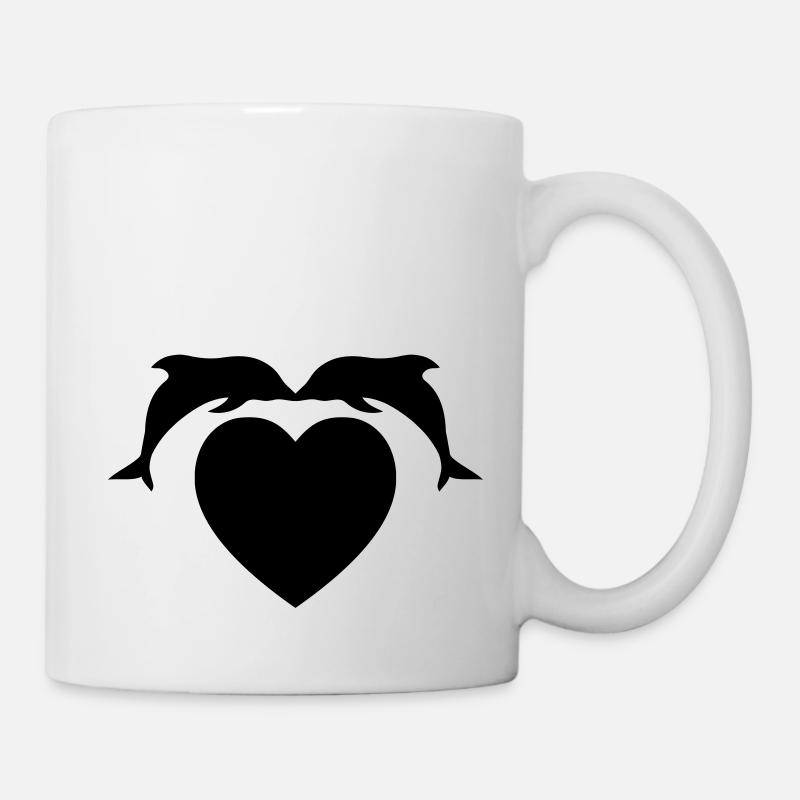 delfin liebe - Tasse - Weiß