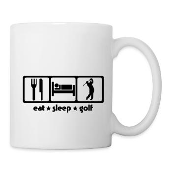 Eat Sleep Golf - Tasse - Weiß - Rechts