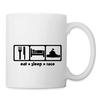 Karting - Eat Sleep Race - Tasse - Weiß - Rechts