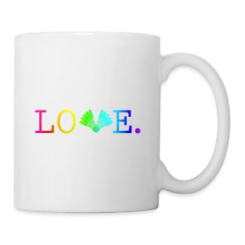 Badminton Love quode colors T-Shirt - Mug - white - Right