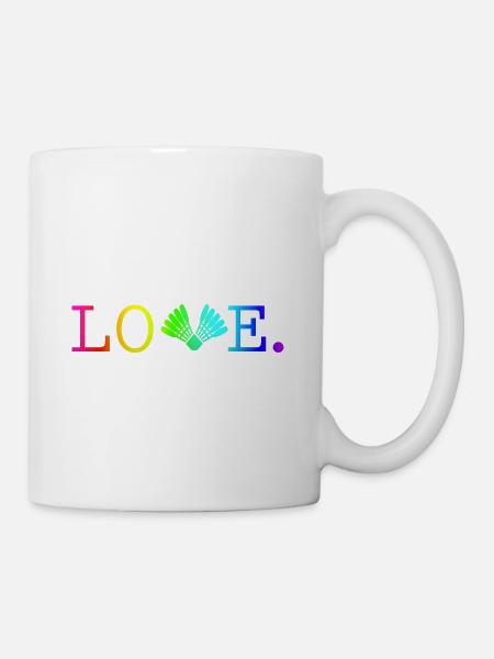 Badminton Amour quode couleurs T-shirt - Mug blanc - blanc