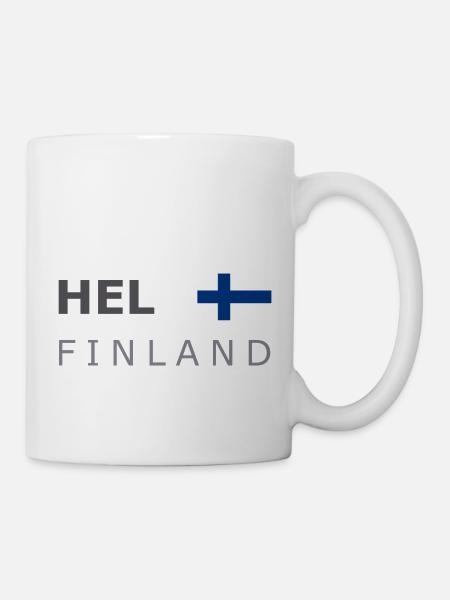 HEL FINLAND dark-lettered 400 dpi - Tasse - Weiß