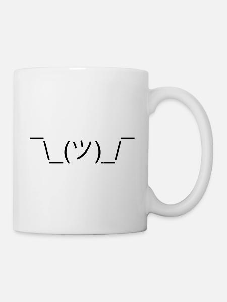 le style Shruggie Emojicon. Cadeau. idée cadeau - Mug blanc - blanc