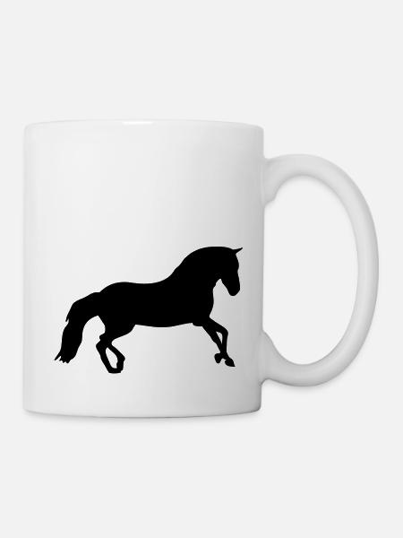 cheval silhouette ombre - Mug blanc - blanc