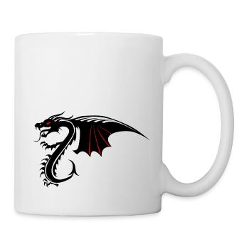 dragon tribal tattoo shape 200410 x - Mug - white - Right