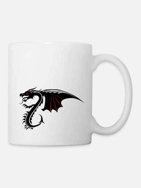 Drachen Tribal Tattoo Form 200410 x - Tasse - Weiß