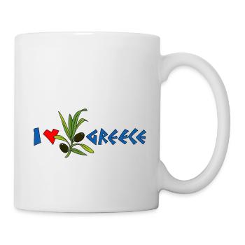 Ich liebe Griechenland mit Olivenbäumen - Tasse - Weiß - Rechts