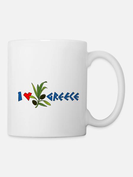 i love greece with olive - Mug - white