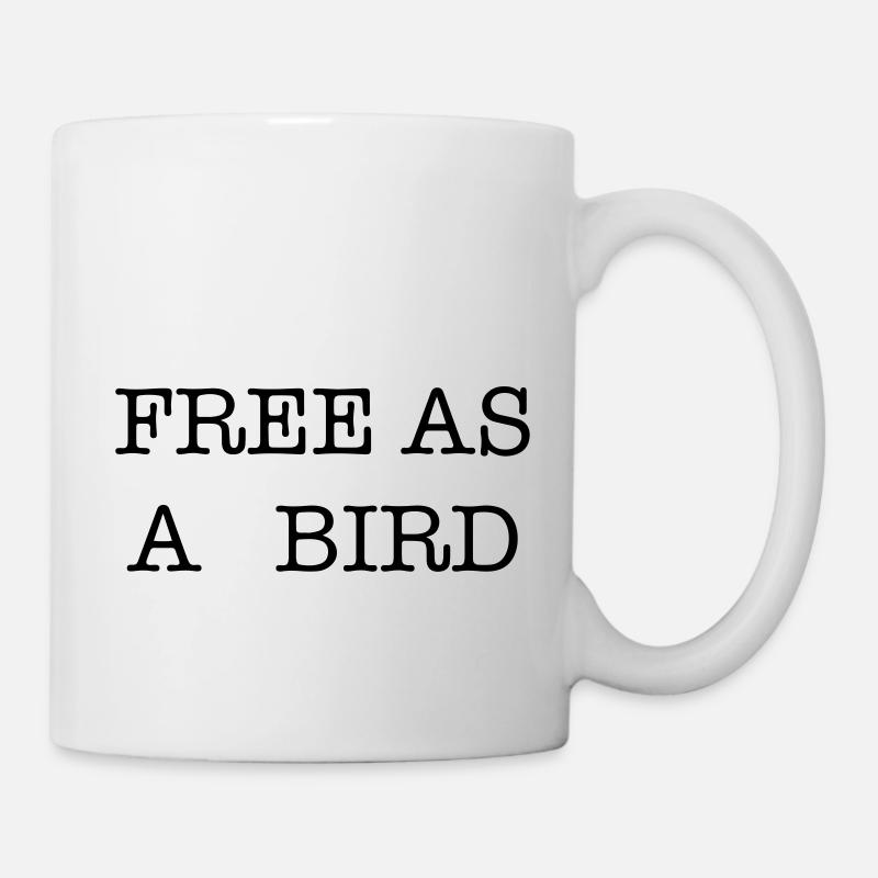Typografie Spruch Free as a Bird - Tasse - Weiß