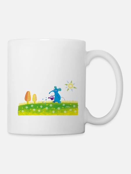 éléphant bleu - Mug blanc - blanc