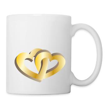 Two golden hearts - Mug - white - Right