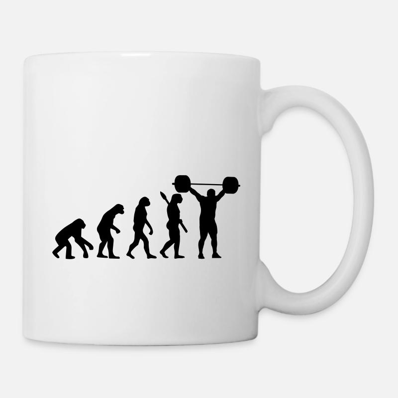 Evolution of Weightlifter - Tasse - Weiß