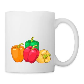 Jaune vert vert Poivrons poivrons orange - Mug blanc - blanc - Droite