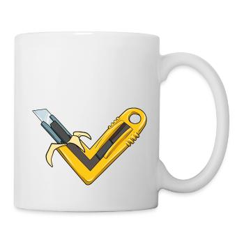Scharfe Banane - Bananen Banana Cuttermesser - Tasse - Weiß - Rechts