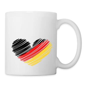 Deutschland Herz Deutschlandfahne - Tasse - Weiß - Rechts