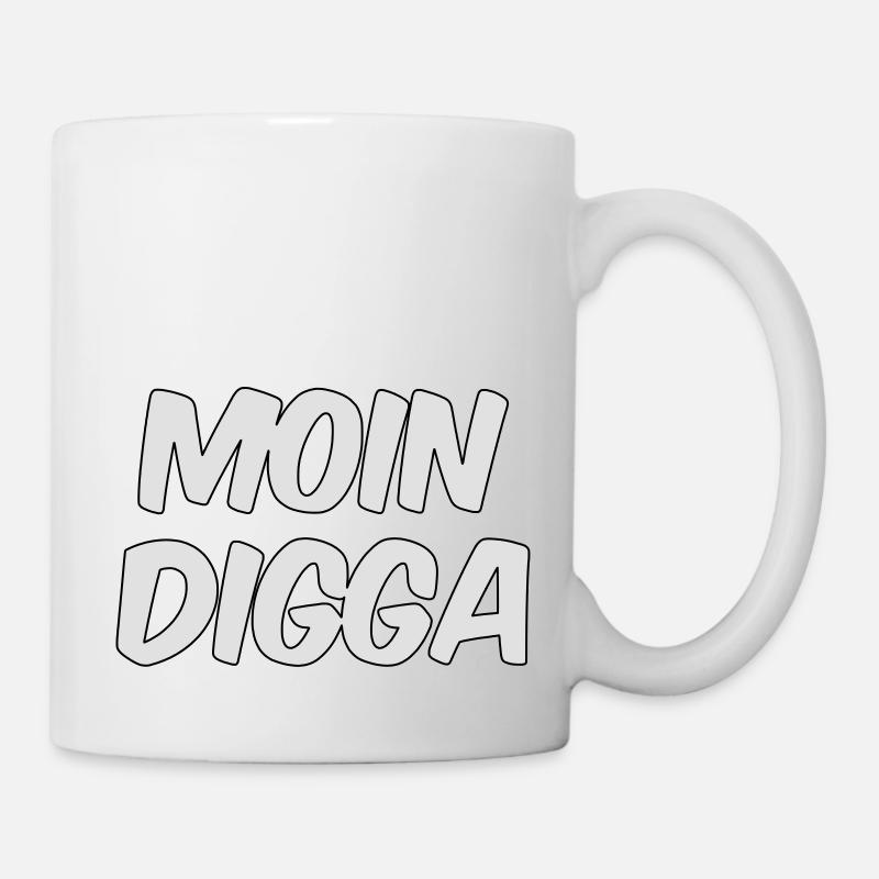 Moin Digga Hamburg - Tasse - Weiß