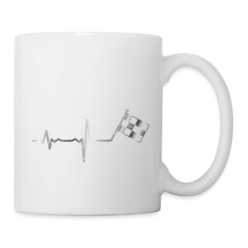 Heartbeat Motorsport Flagge Automobil - Geschenk - Tasse - Weiß - Rechts