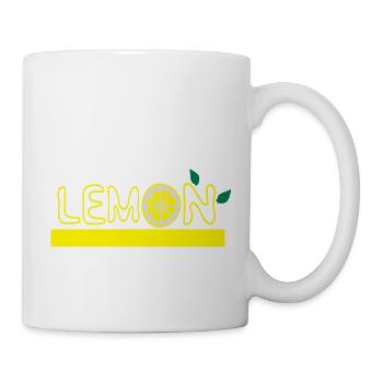 LEMON TXT & lemon fruits -2 - Mug - white - Right