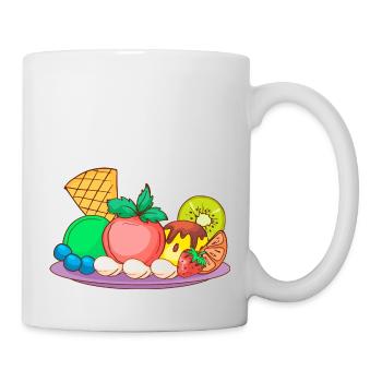 Eis Speiseeis Eiskrem Eiscreme Kugeleis Eisbecher - Tasse - Weiß - Rechts
