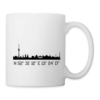 Coordonnées de Berlin N 52 ° 31 '12' 'O13 ° 24' 17 '' - Mug blanc - blanc - Droite