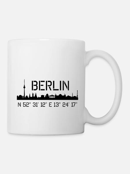 Berlin Coordonnées: N 52 ° 31 '12' 'E 13 ° 24' 17 '' - Mug blanc - blanc