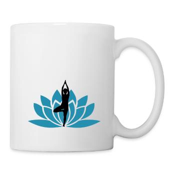 Namaste Lotus Blüte / Geschenk Idee - Tasse - Weiß - Rechts
