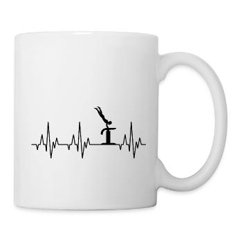 Herzschlag EKG Gymnastik Turnen Akrobatik Sport - Tasse - Weiß - Rechts
