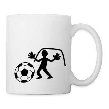 GOALIE mit Handschuhen die Rettung der Ball - Tasse - Weiß - Rechts