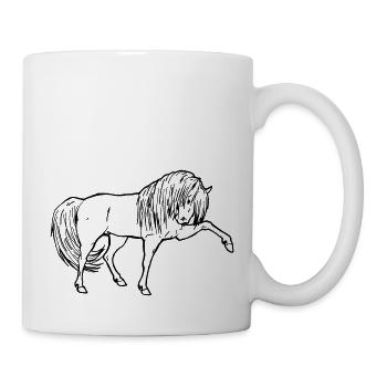Proud Andalusian stallion gift horse Lusitano - Mug - white - Right