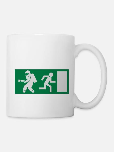 Feuerwehrmann Exit Notausgang - Tasse - Weiß