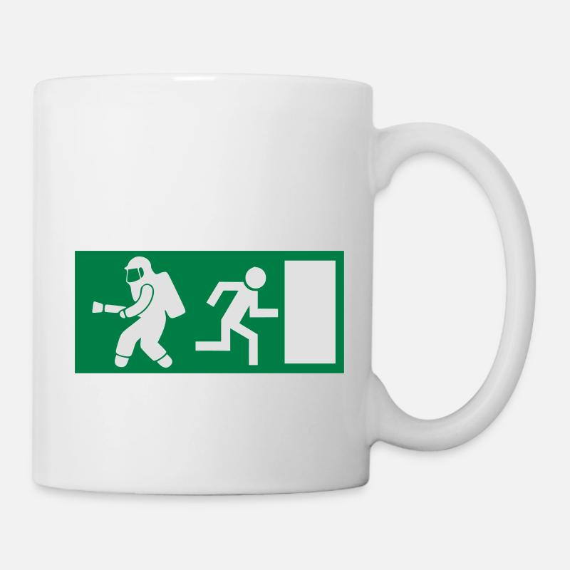 Feuerwehrmann Exit Notausgang - Tasse - Weiß
