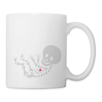 skeleton maternity baby w/heart - Mug - white - Right