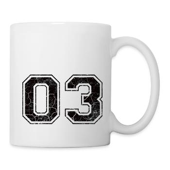 Number 03 in the grunge look - Mug - white - Right