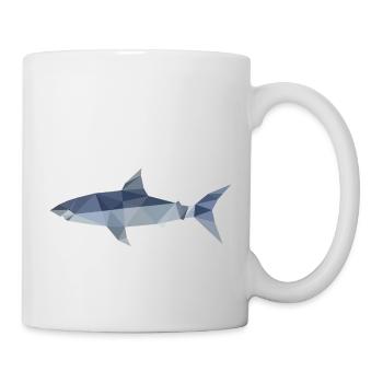 Requin polygone - Mug blanc - blanc - Droite