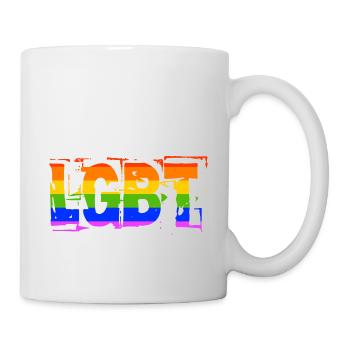 LGBT Schwul Gay Pride Regenbogen - Tasse - Weiß - Rechts