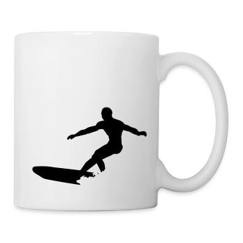 surf longboard - Mug blanc - blanc - Droite