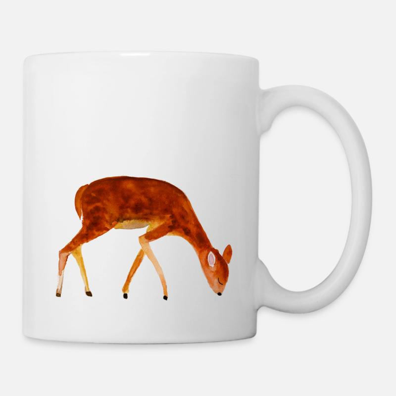 Nette Rotwildnatur, die im Aquarellaquarellgeschenk desing ist - Tasse - Weiß