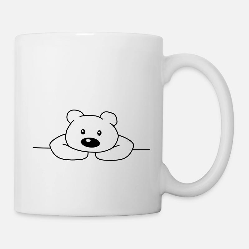 Mignon mignon mignon ours triste ours brun - Mug blanc - blanc