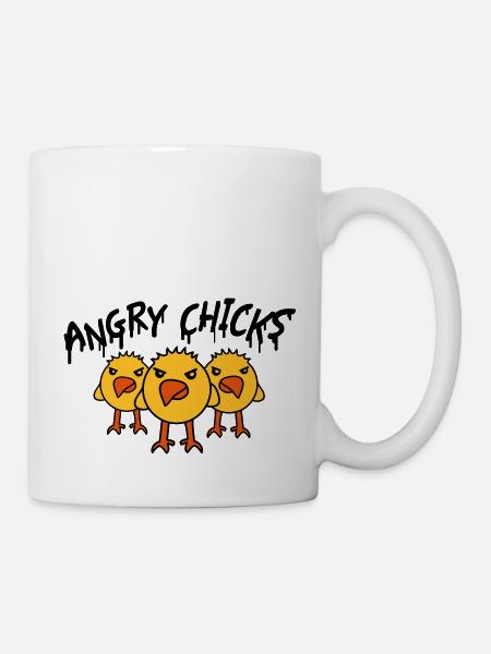 Angry Chicks - Tasse - Weiß