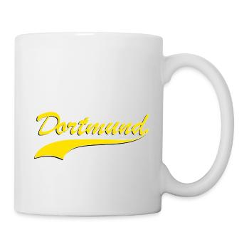 Dortmund lettrage rétro jaune - Mug blanc - blanc - Droite