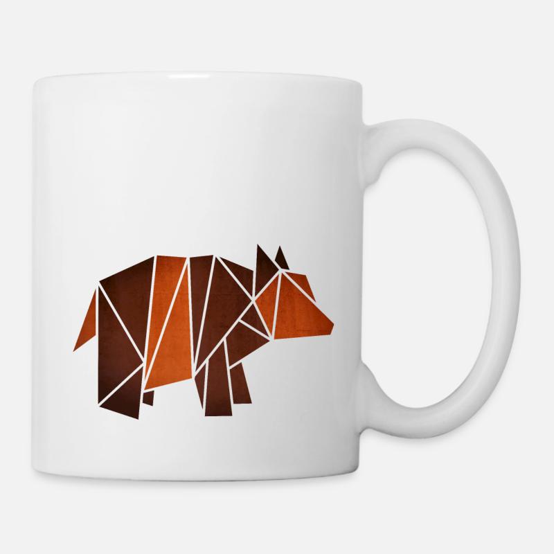Origami: Bär (Pergament-Optik) - Tasse - Weiß