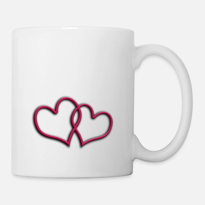 Herz Valentins Tag (Heart) - Tasse - Weiß