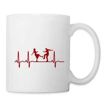 Lindy Hop Swing Tanzen Geschenk Heartbeat Boogie - Tasse - Weiß - Rechts